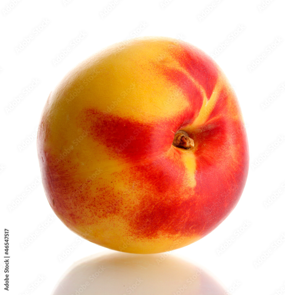 ripe nectarine, isolated on white ripe nectarine, isolated on white