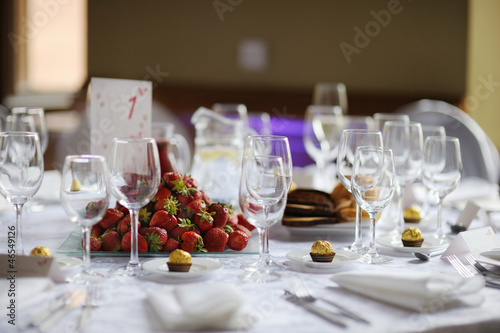 Table set for an event party