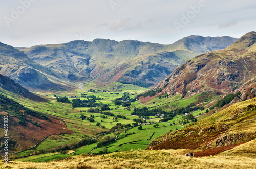 Fotografi Langdale, with Bowfell and Crinkle Crags