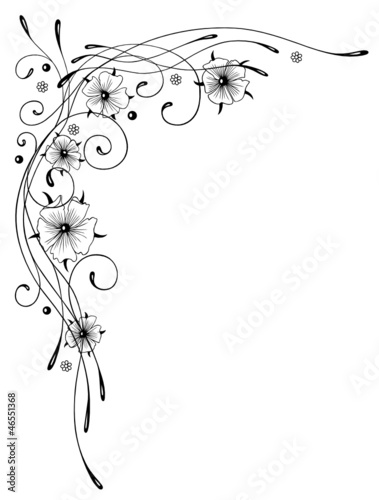 Ranke, Blumen, Blüten, Kalligraphie, filigran