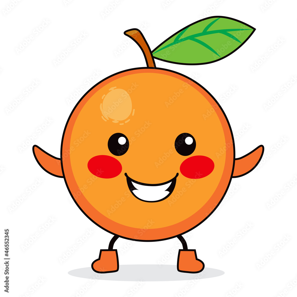 Obraz premium Orange Fruit Cartoon