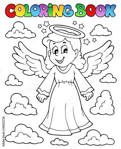 Coloring book image with angel 1