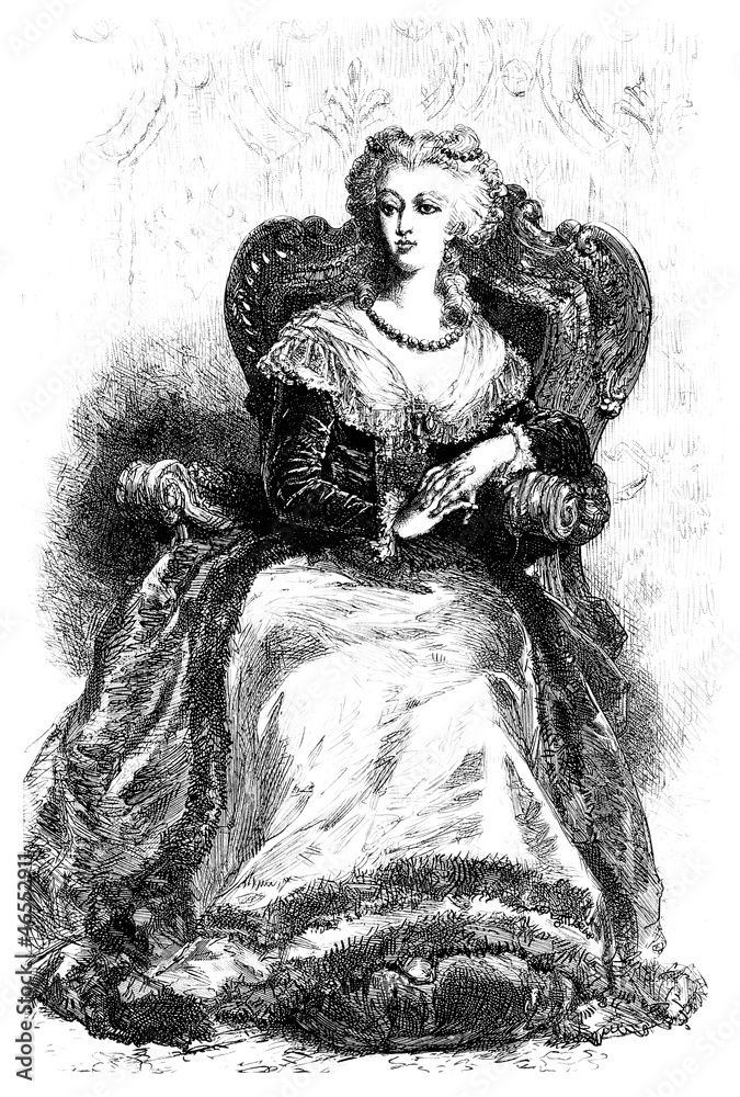 French Queen century Stock Illustration Adobe