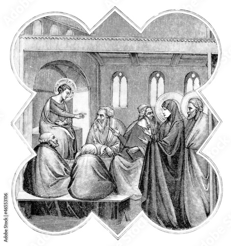 Slika na platnu Jesus talking with the Doctors - Biblical scene