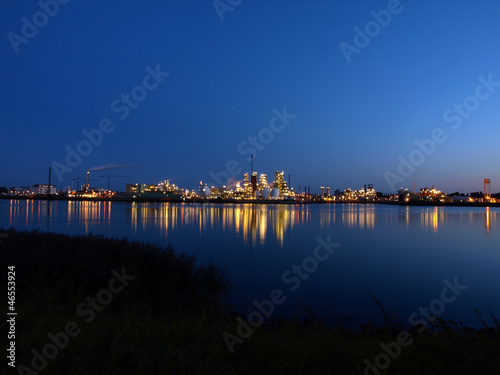 Petrochemical plant at night