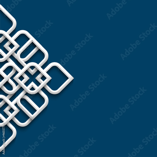 3d white ornament in arabic style