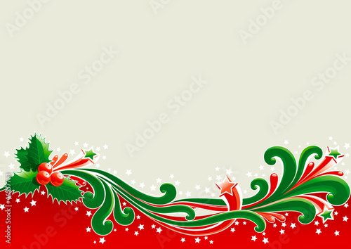 Vector christmas background with holly