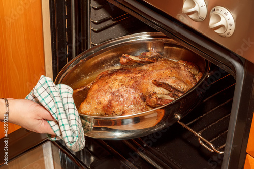 Εκτύπωση καμβά roast duck in the oven
