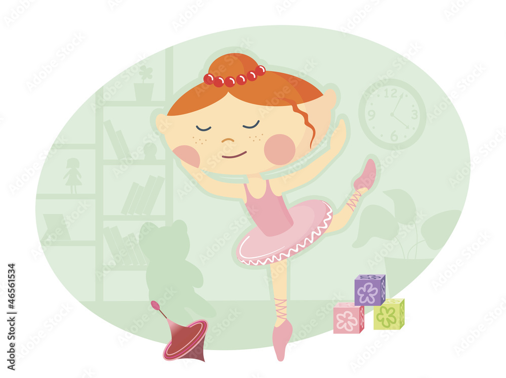 illustration little girl dancing in the costume of a ballerina illustration little girl dancing in the costume of a ballerina