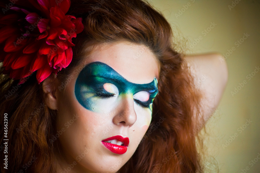 face-art portrait of a beautiful woman face-art portrait of a beautiful woman