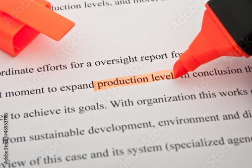 Production level highlighted