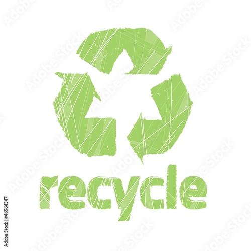 Stamp with recycle symbol