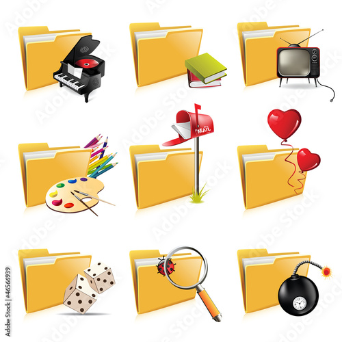 Folder icons isolated