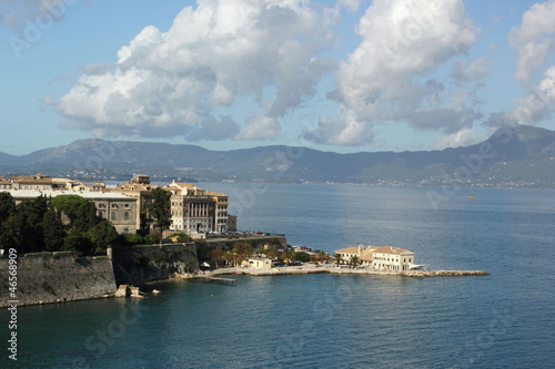 Corfu town and castles a Greek island in the Mediterranean sea	 photo