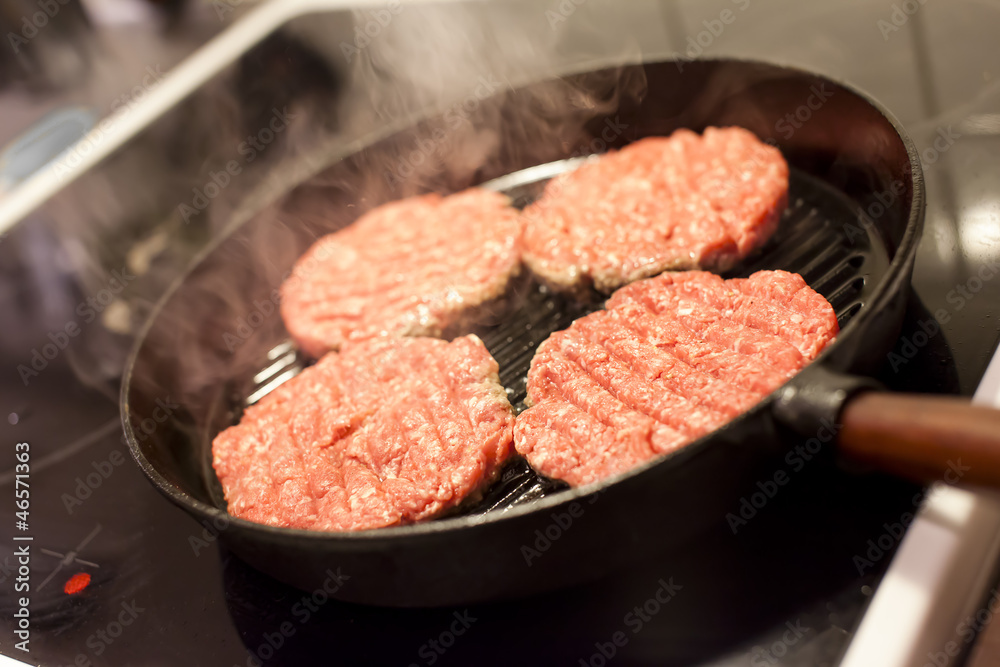 Frying Hamburgers Frying Hamburgers