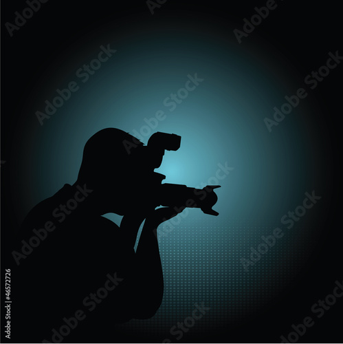 Background with the silhouette of the photographer
