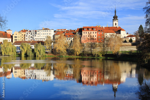 Colorful autumn medieval Town Pisek, Czech Republic