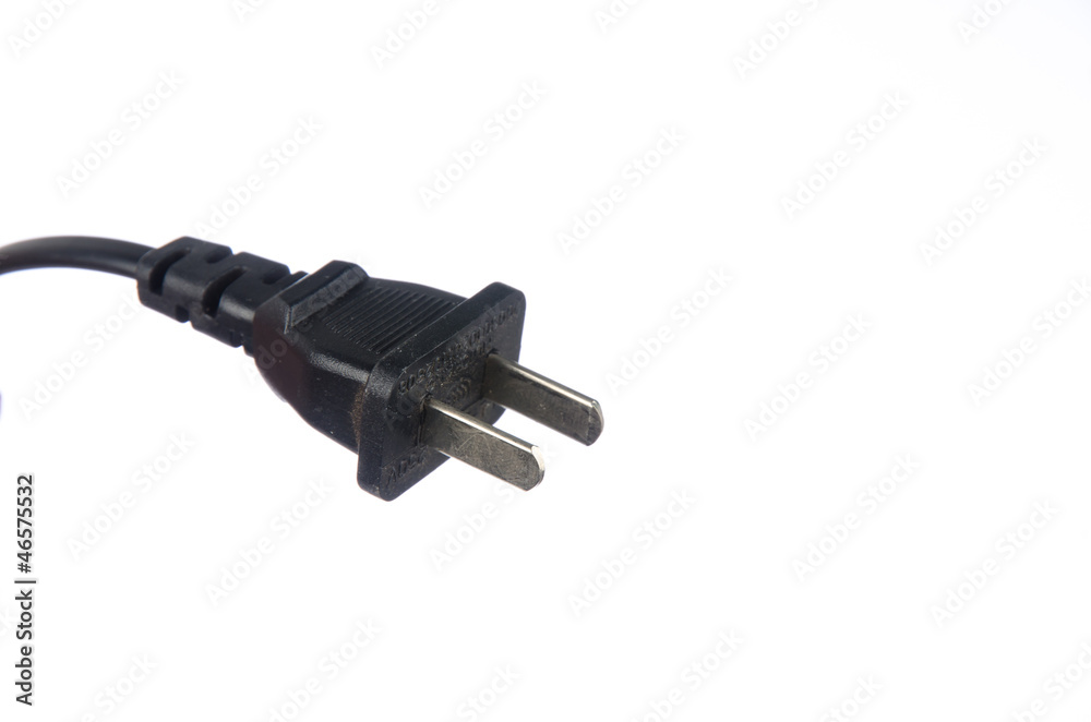 Electrical plug on white Electrical plug on white