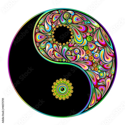 Yin Yang Symbol Psychedelic Art Design-Simbolo Psichedelico