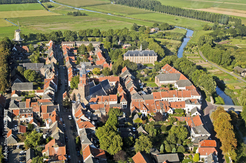 Areal view of the Dutch town Buren in the Betuwe photo