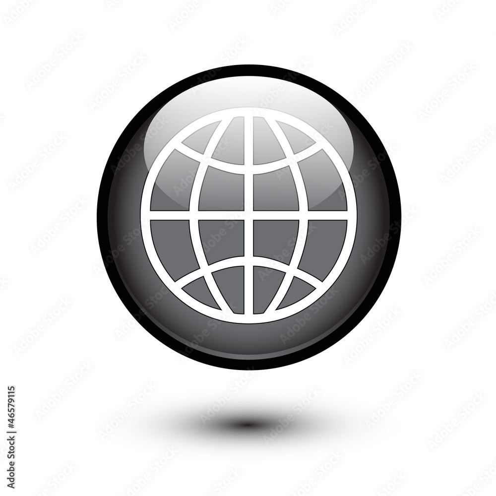 Obraz premium Globe icon on black