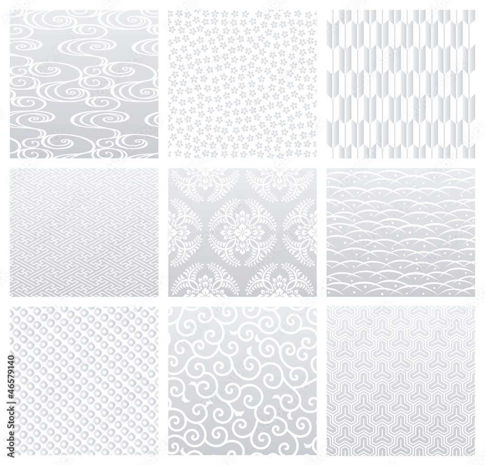 和風銀色背景9種類stock Vector Adobe Stock