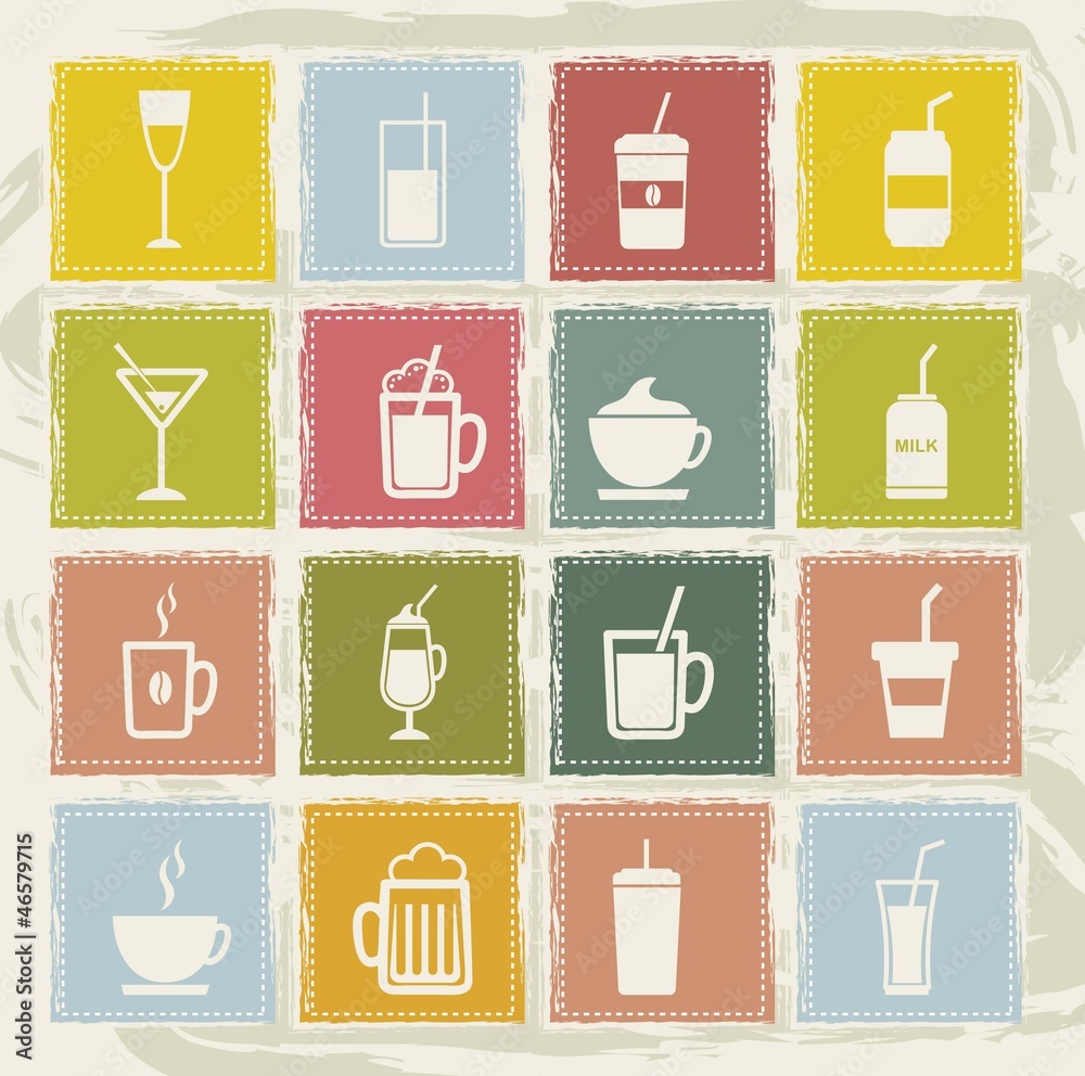 Naklejka premium drinks icons