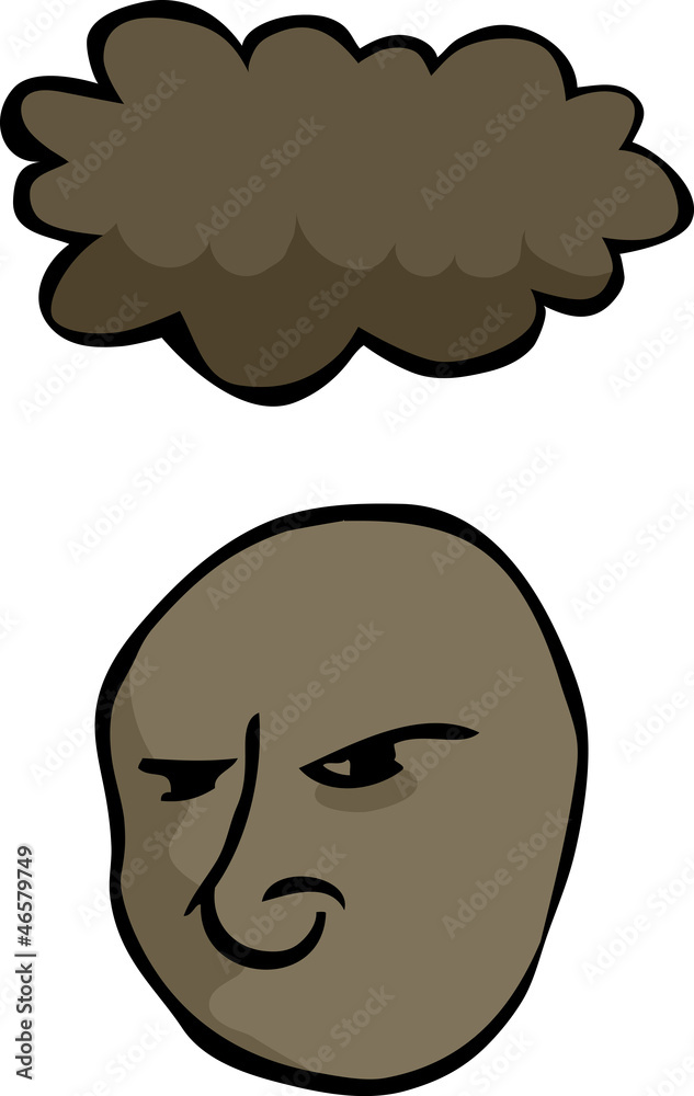 Face With Dark Cloud Overhead