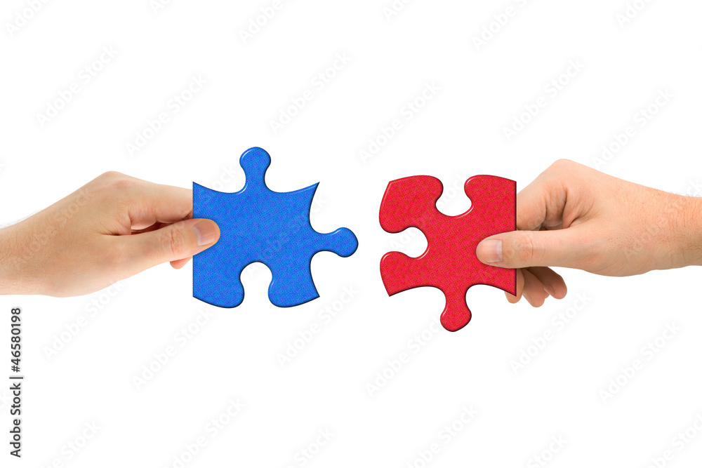 Hands and puzzle Hands and puzzle