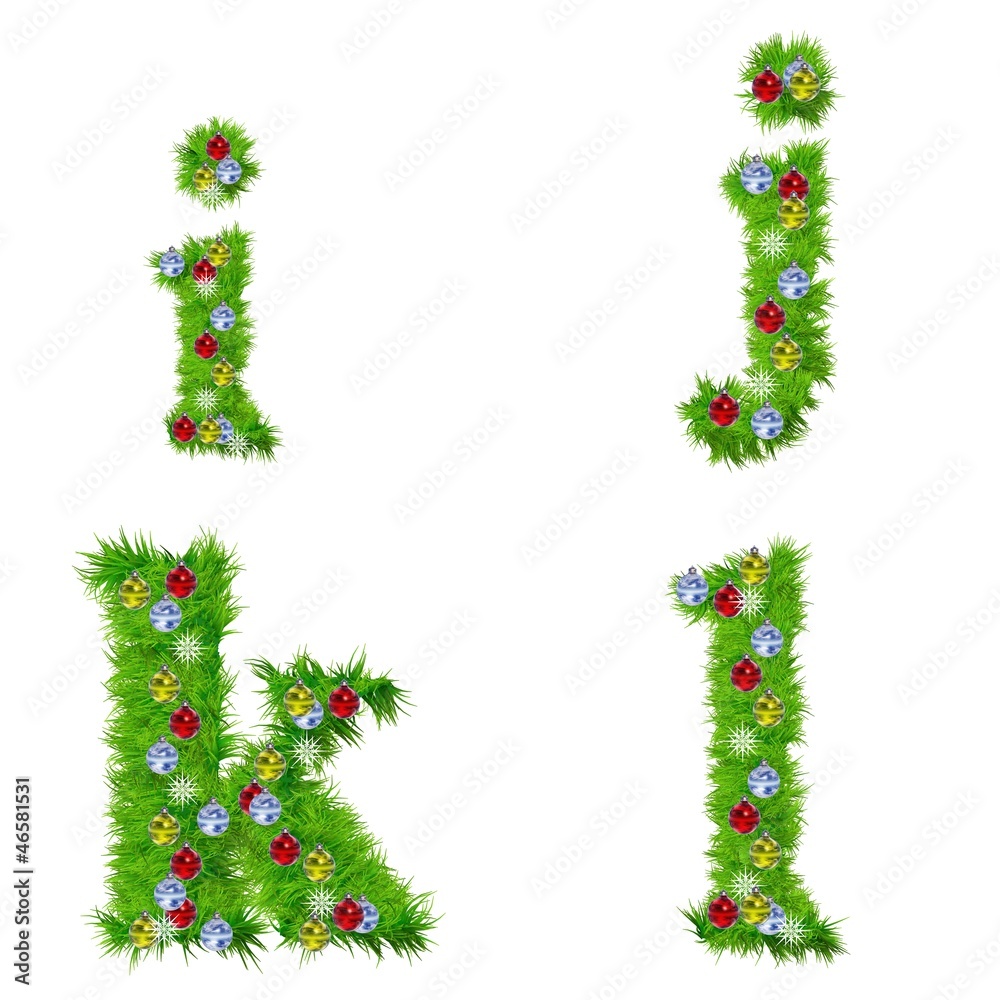 High resolution conceptual Christmas fonts with ornaments High resolution conceptual Christmas fonts with ornaments