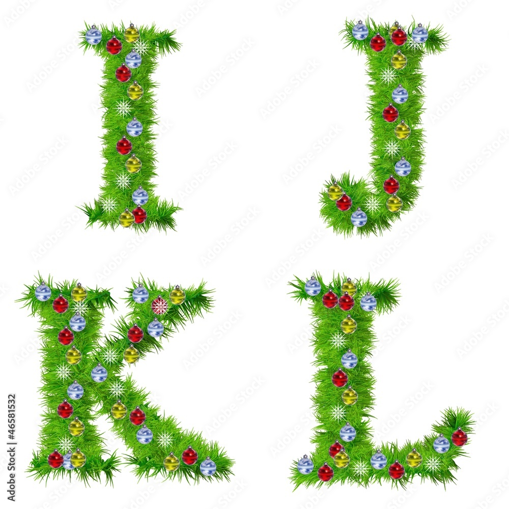 High resolution conceptual Christmas fonts with ornaments High resolution conceptual Christmas fonts with ornaments