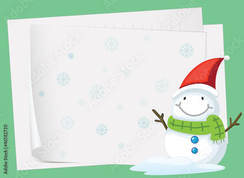 paper sheets and snowman