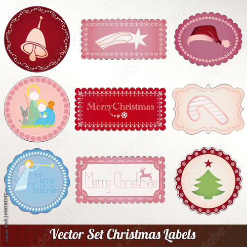Set vector frame labels Christmas