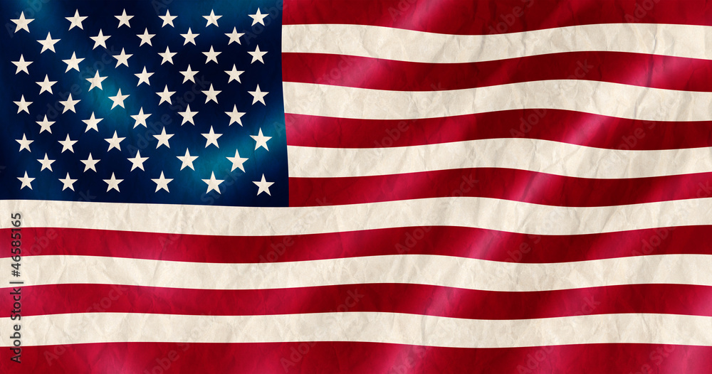 Fototapeta premium USA flag old crinkled effect illustration.