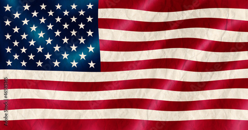 USA flag old crinkled effect illustration.