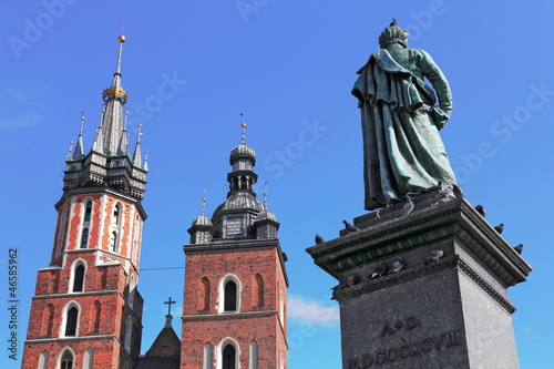 Marienkirche und Mickiewicz-Denkmal