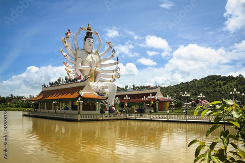 lake temple buddha koh samui thailand photo