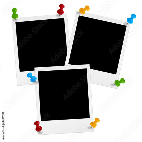 3 Polaroids mit Pins