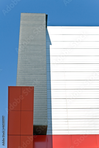 Abstract detail of modern building over blue sky