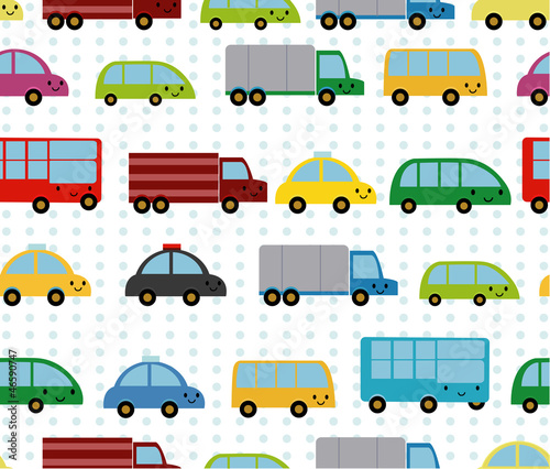 Cartoon cars seamless pattern