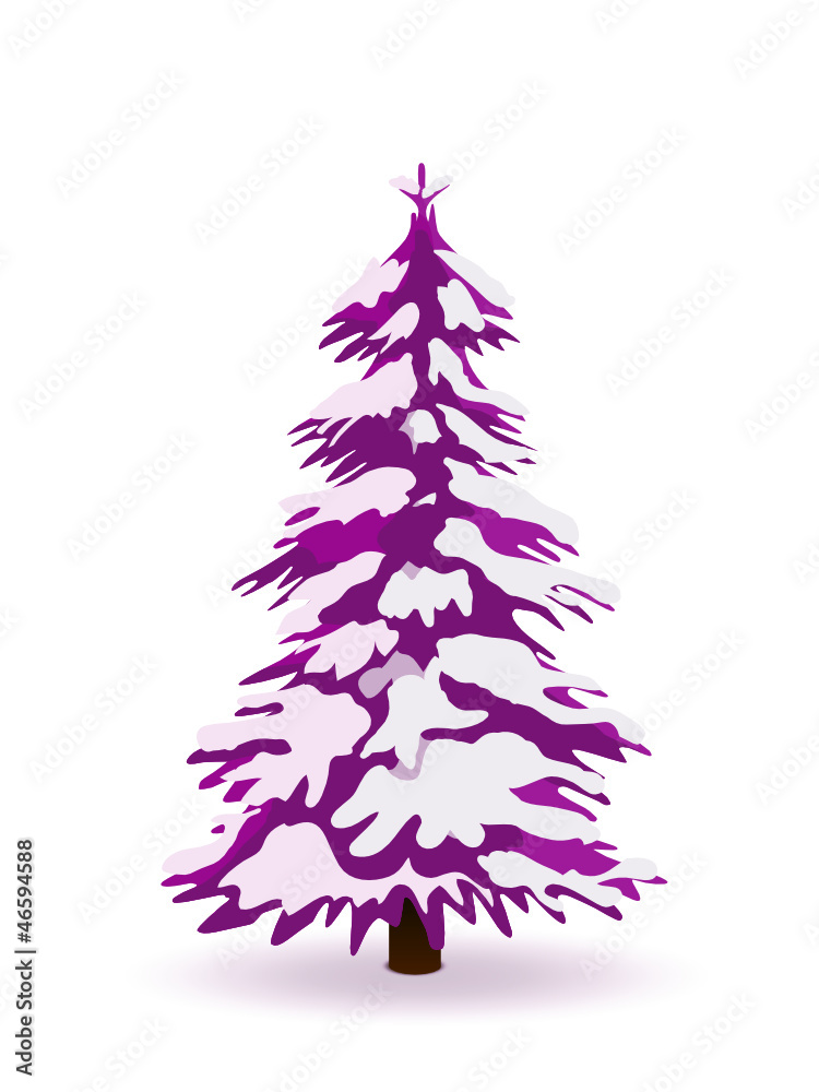 Tannenbaum, Nadelbau, Tanne, Weihnachtsbaum, Baum, Violett, 2D