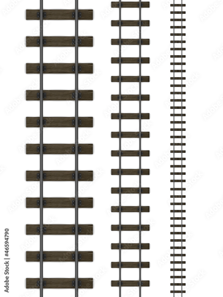 3d Railway tracks set