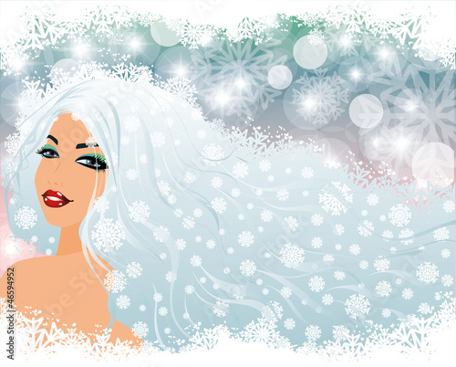 Snow girl, vector illustration