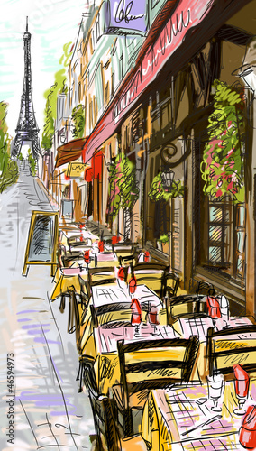 Paris street - illustration #46594973
