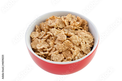 cereals in the red bowl