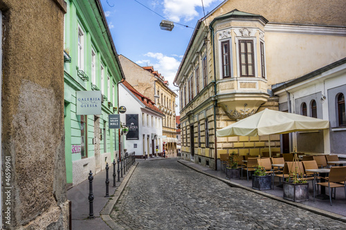 Typical alley of Ljubljana, Slovenia. © michelealfieri