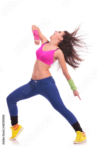 energetic young woman dancer