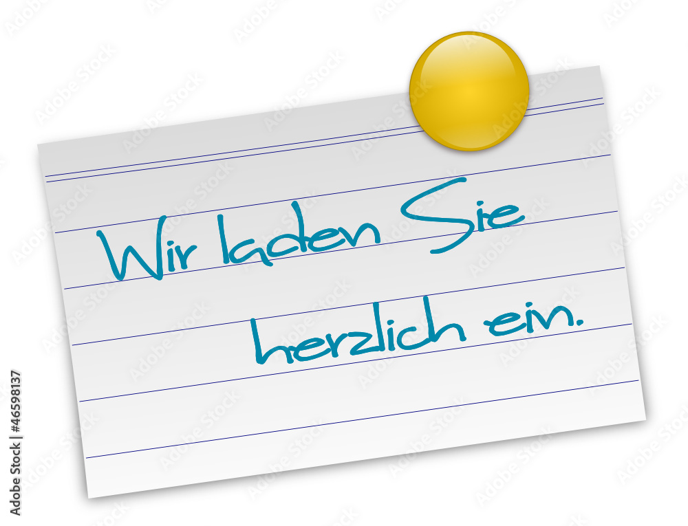 Wir Laden Euch Herzlich Ein Rechtschreibung Wir laden Sie herzlich ein Stock-Vektorgrafik | Adobe Stock