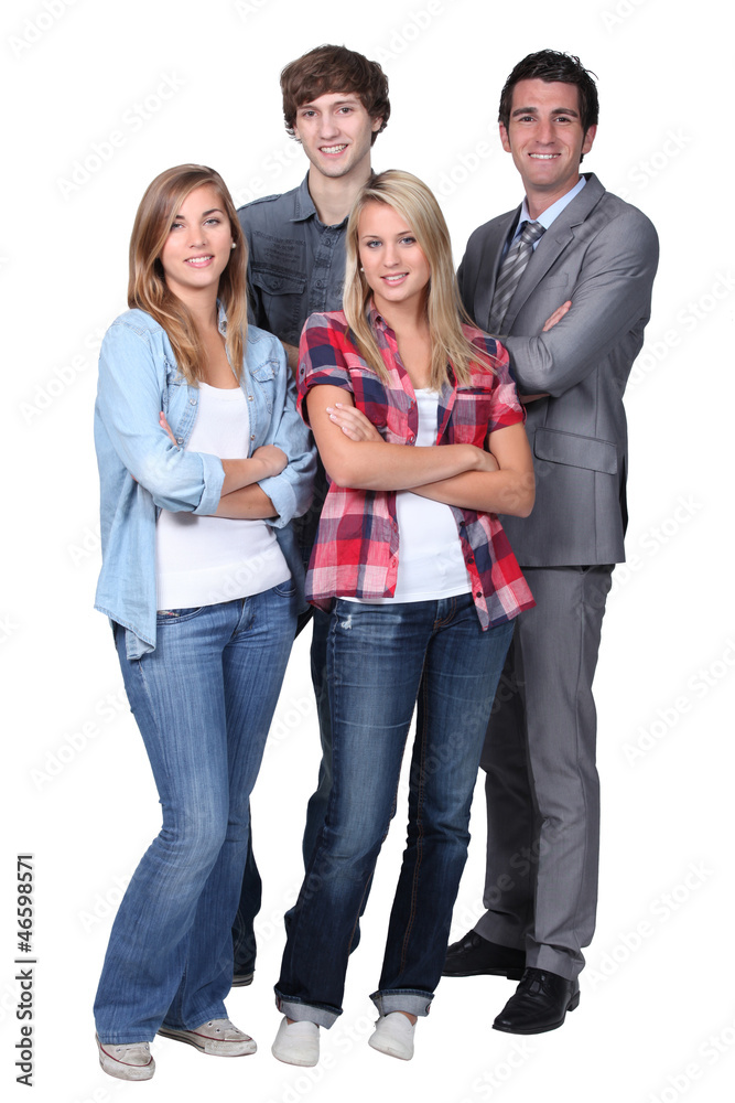 Fototapeta premium Businessman with young people