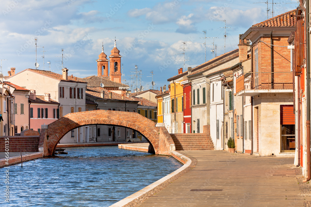 Comacchio, Italy - Canal and colorful houses